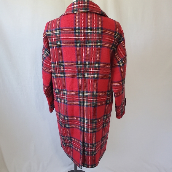 Coco + Carmen Red Plaid Coat - Picture 3 of 11